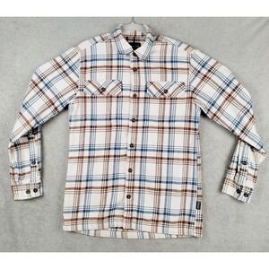 Patagonia Fjord Flannel Shirt LS Midweight Organic Cotton White Plaid Mens XS